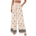 thumbnail image 3 of Women'S Wide Leg Palazzo Pants Boho Floral Trousers Flowy Beach Vacation Clothes Resort Wear Color XXL, 3 of 9