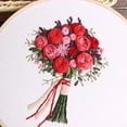 thumbnail image 2 of Flower Pattern Cross Stitch DIY Needlework Kit Beginner Embroidery Starter Set, 2 of 5