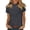 Dark Gray, variant on Summer Short Sleeve T Shirt Womens Trendy Basic Mock Neck Solid Color Pullover Tee Fashion Casual Loose Tops