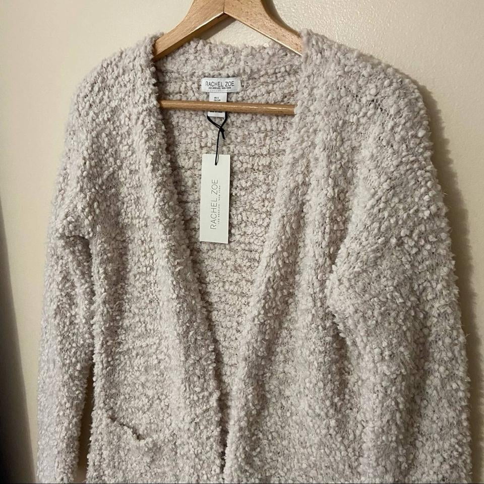 Rachel Zoe Long Cream Sweater Cardigan 