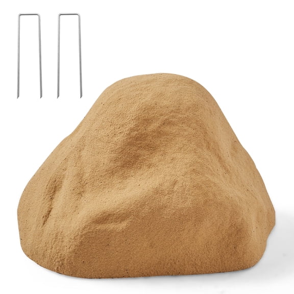 VEVOR Faux Rock Cover, Outdoor Fake Rock Well Pump Cover, Realistic Natural Texture, Lightweight & Weather-Resistant Polyresin Artificial Boulder for Landscaping Garden Yard Decor (Sand)