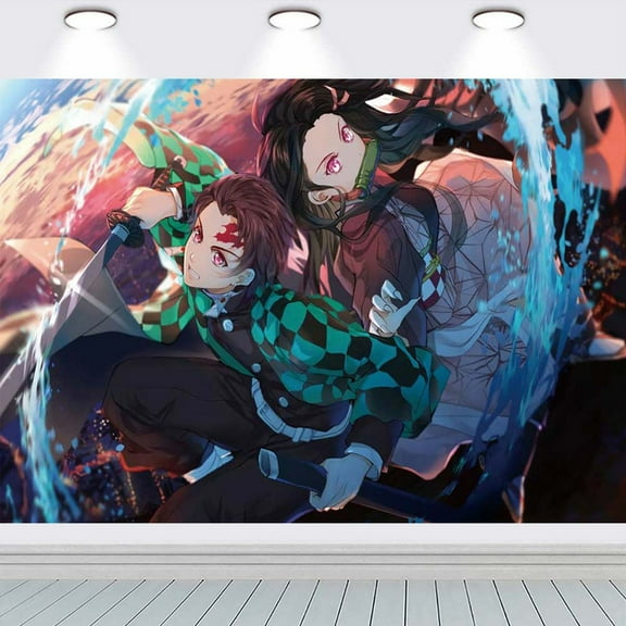 Demon Slayer Taspestry Wall Decor Birthday Banner Backdrop Background Party Supplies Taspestry Poster