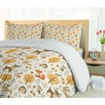 thumbnail image 5 of Ambesonne Cartoon Duvet Cover Sets, Owls Deers Birds, 2-Queen, Marigold Orange Cream, 5 of 7