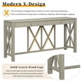 thumbnail image 3 of 60" Modern Farmhouse Console Table with 4 Drawers & Open Bottom Storage, Acacia Veneer Crisscross Entryway Sofa Table for Living Room, Hallway, Dining Room, 3 of 9