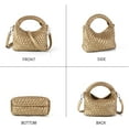 thumbnail image 2 of LHSHID Women Woven Tote Small Crossbody Bag, Weave Quilted Purse Square Shoulder Bag Woven Handbag with Detachable Strap, 2 of 6
