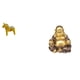 thumbnail image 1 of Escultura de caballo Dalecarliano y Buda Maitreya, figura coleccionable de animal, adorno de mesa Feng Shui para decoración del hogar y aniversario., 1 of 8