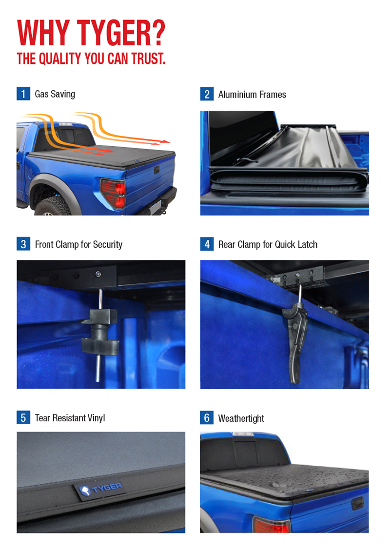 Tyger Auto T3 Tri Fold Truck Bed Tonneau Cover Tg Bc3n1028 Works With 2005 2019 Nissan Frontier 2009 2014 Suzuki Equator Fleetside 5 Bed For Models With Or Without The Utili Track System Walmart Com