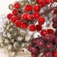 thumbnail image 4 of Venta al por mayor de mini bayas artificiales escarchadas de doble cabeza, acebo navideño, bayas rojas, doradas y plateadas, corona de flores, decoración para fiesta de Navidad, 4 of 5