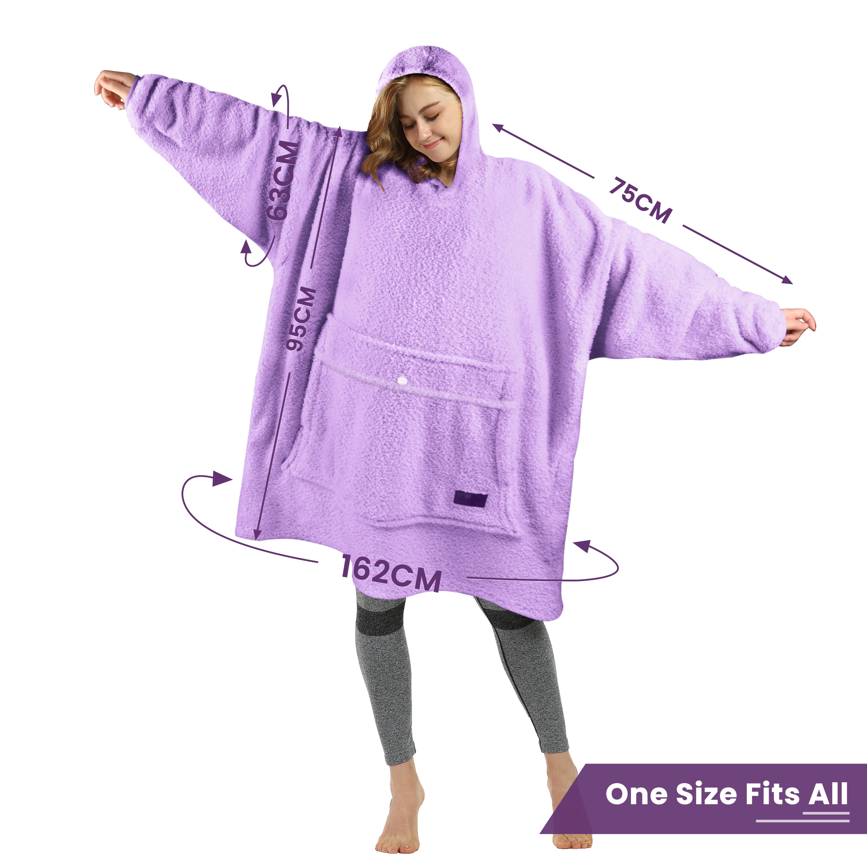 Tirrinia Oversized Blanket Hoodie Sweatshirts, Wearable Fluffy Fleece Plush Blanket, Lightweight Cozy Sweatshirt Blanket Gift for Women Men, Black