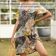 thumbnail image 3 of Qarigey Mujer Vestido de verano Bohemia con cuello en V Stakerope Vestido de manga corta Vestidos Schüssel, 3 of 6