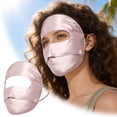 thumbnail image 2 of 1PC 100% Mulberry Silk Full Face UV Protection Mask - Pink Adjustable Sun Shield for Summer, 2 of 5