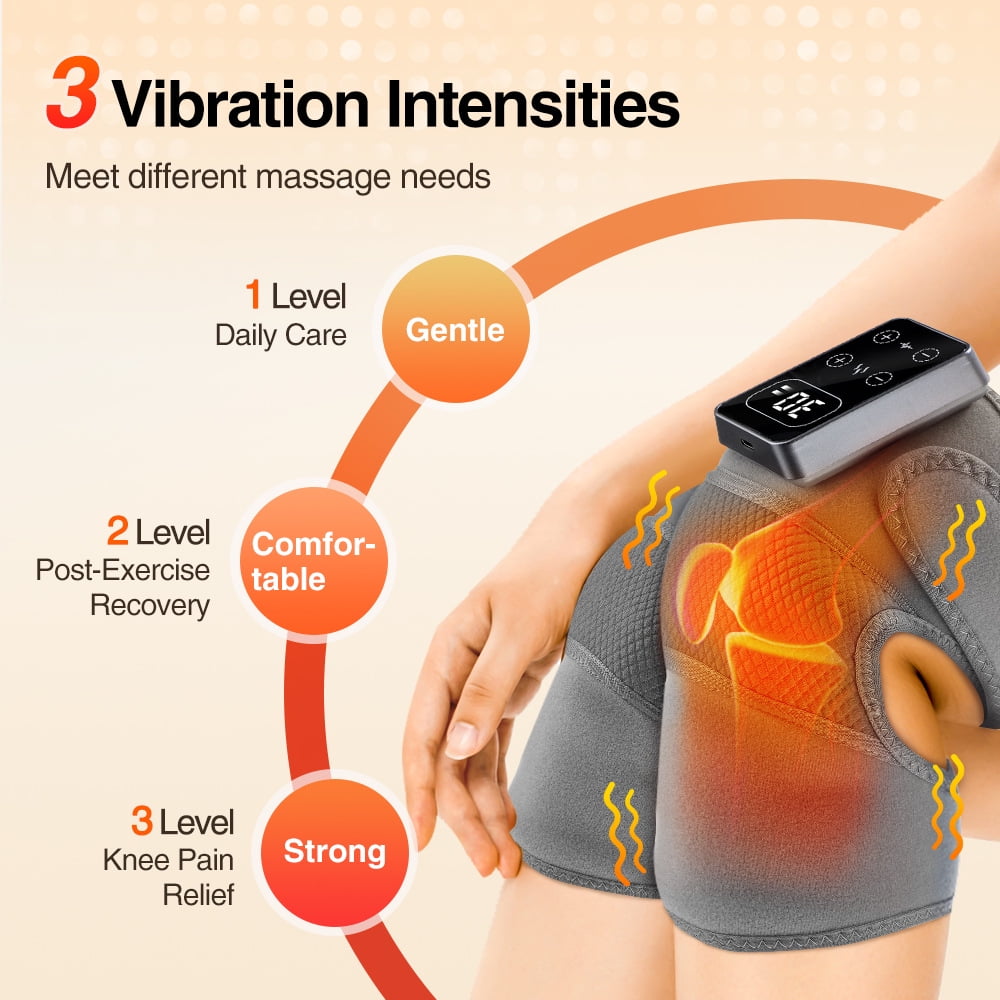 Massager for Knee Pain Relief, Knee Heating Pad for Knees to Keep Warms, Heated Knee Brace Wraps for Elbow and Shoulder Relief（1 pac）