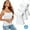 #4 White*3pc, variant on QRIC Women Padded Built-in Shelf Bra Camisole Summer Tank Top for Women Adjustable Straps (S-3XL)