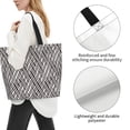 thumbnail image 3 of Bingfone Canvas Tote Bag for Women with Inner Pocket Aesthetic Cute Shopping Tote Bags Reusable Grocery Bags- Black White Stripes, 3 of 8