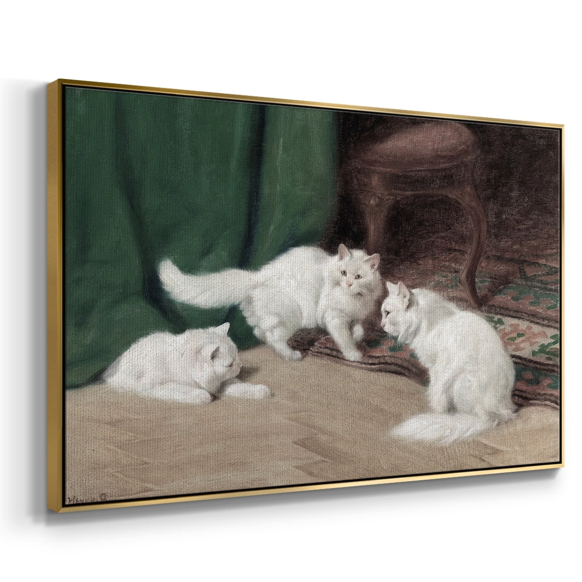 Vintage Animal Print-VI By Wexford Home Framed in Gold Wood Gallery Wrapped Canvas 17 in. x 25 in.