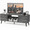 Gray, variant on TINKLE WELL TV Stand for 55-60 Inch TVs, 3-Level Adjustable Shelf with 2 Storage Cabinets, Soft-Hinge Handle Doors, and Wooden Media Console for Living Room or Office, Black
