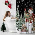thumbnail image 5 of Shower Curtain 72"W x 78"L Snowman Christmas Trees Gifts Snowflakes Black Fabric Shower Curtains Set with Hooks Water Repellent Bathroom Curtains Machine Washable Bathroom Accessories, 5 of 7