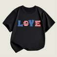 thumbnail image 2 of USA Shirt Toddler Boys Girls Love Letter American Flag Tshirt 4th of July Shirt Kids Patriotic Tee Tops 1-12 Years, 2 of 3