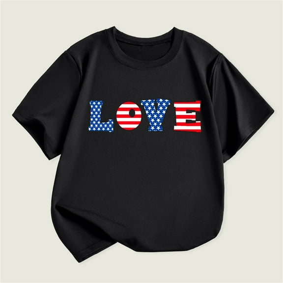YABCSAZ Independence Day Tops for Girls Boys American Flag Star Kid Outfits Short Sleeve Casual Loose Summer T-shirts Toddler Baby Patriotic Clothes Unisex Shirts 4th of July Tops 5 Years