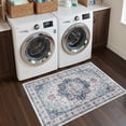 thumbnail image 4 of Roxstand 2'x3' Washable Entryway Rug, Vintage Non Slip Stain Resistant Small Accent Throw Kitchen Rugs, Blue, 4 of 10