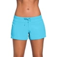 thumbnail image 1 of Yuarrent Traje de baño Ajustable Sólido Cordón Banda Secado rápido Pantalones anchos de moda Piernas Pantalones cortos fríos Traje de baño Deportes acuáticos Cielo azul XXL, 1 of 6