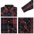 thumbnail image 3 of Coevals Club Men's Western Cowboy Long Sleeve Pearl Snap Casual Plaid Work Shirts Red Black 12 Small, 3 of 3