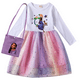 thumbnail image 3 of Disney-vestido de Navidad de la película Wish Asha para niñas, disfraz de princesa para niños pequeños, vestidos de fiesta con bolsa, 3 of 5