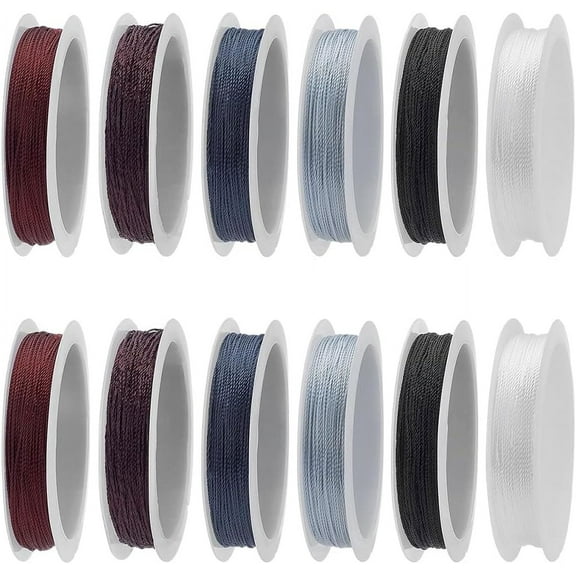 131 Yards Beading String 6 Colors 0.3mm Beading Thread Chinese Knotting Cord Bracelet Jewelry String Thread for Kumihimo Friendship Bracelet Sewing Lanyards Beading