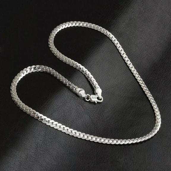 HOOUN Men's and Women's 925 Sterling Silver 5mm Wide Snake Chain Necklace 24”