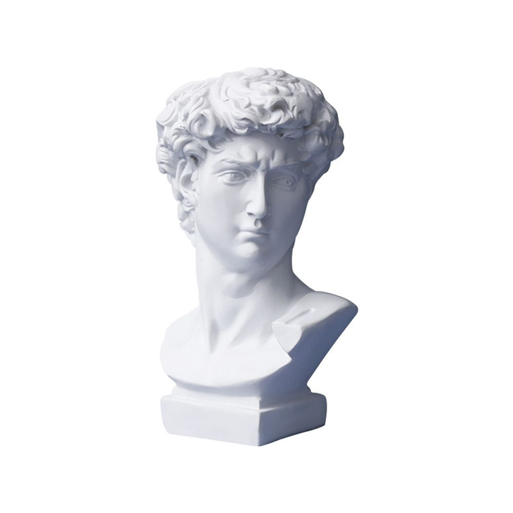 Resin Statue Decoration White Greek Mythology Statue David Head Bust ...