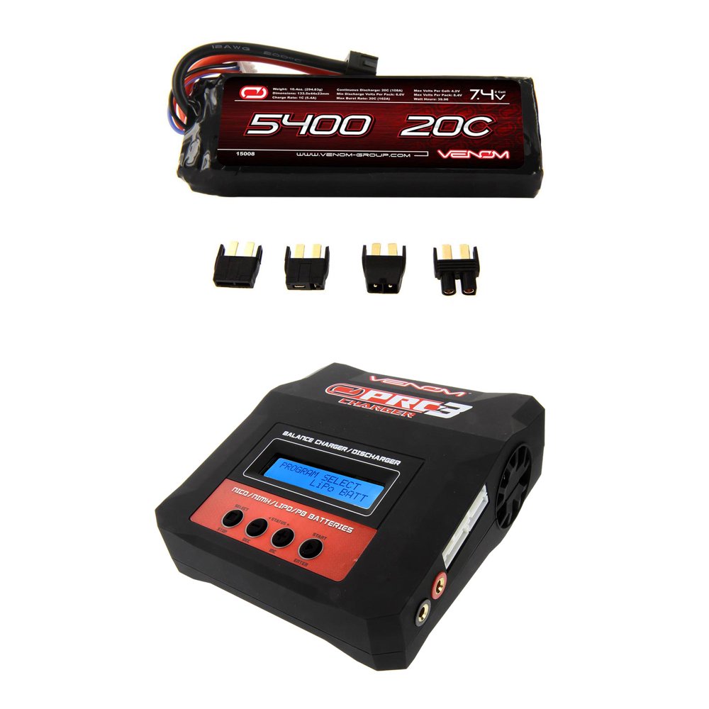 Venom 20C 2S 5400mAh 7.4 LiPo Battery with Universal Plug and Venom Pro