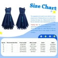 thumbnail image 7 of iiniim Kids Girls One Shoulder Sleeveless Wedding Party Bridesmaid Irregular Hem Formal Prom Gown Dress Navy Blue 6, 7 of 7