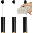 thumbnail image 1 of FSLiving Dimmable 7W LED Track Industrial Look Black Pendant Lights J-Type Track Light with Focused Adjustable Linear COB LED Stepless Dimming Remote Control for Dining Rooms,Customizable - Set of 3, 1 of 8