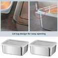 thumbnail image 3 of Stainless Steel Refrigerator Crisper Food Storage Box With Plastic Lid Prepare Seafood Fruit, 3 of 8