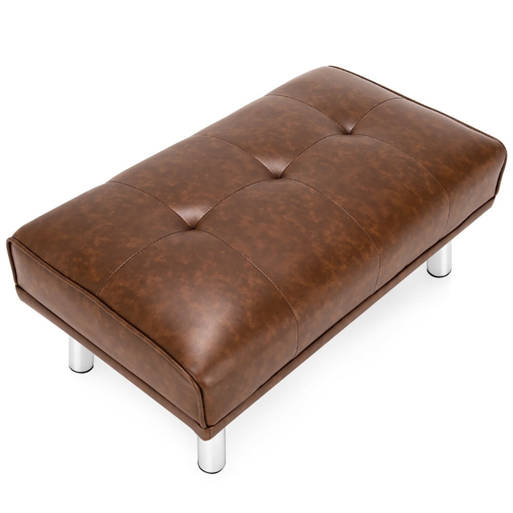 Finihen Modern Tufted Ottoman Bench, Rectangular Footstool, Rectangle Tufted Ottoman with Stainless Steel Legs, for Living Room, Bedroom, Brown Finihen Modern Tufted Ottoman Bench, Rectangular Footstool, Rectangle Tufted Ottoman with Stainless Steel Legs, for Living Room, Bedroom, Brown