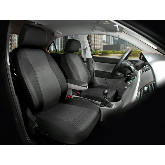 AUTO DRIVE Jacquard 2PCS Low Back Front Seat Cover Black