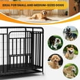 thumbnail image 5 of 42 Inch Dog Crate Kennel with Wheels, 200lbs Capacity Escape Proof Dog Cage, with Removable Plastic Tray,Black, 5 of 9