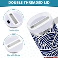 thumbnail image 5 of Red Blue Japanese Wave Tumbler with Handle and Straw Lid 30 oz Insulated Vacuum Water Bottle Stainless Steel Travel Cup, 5 of 9