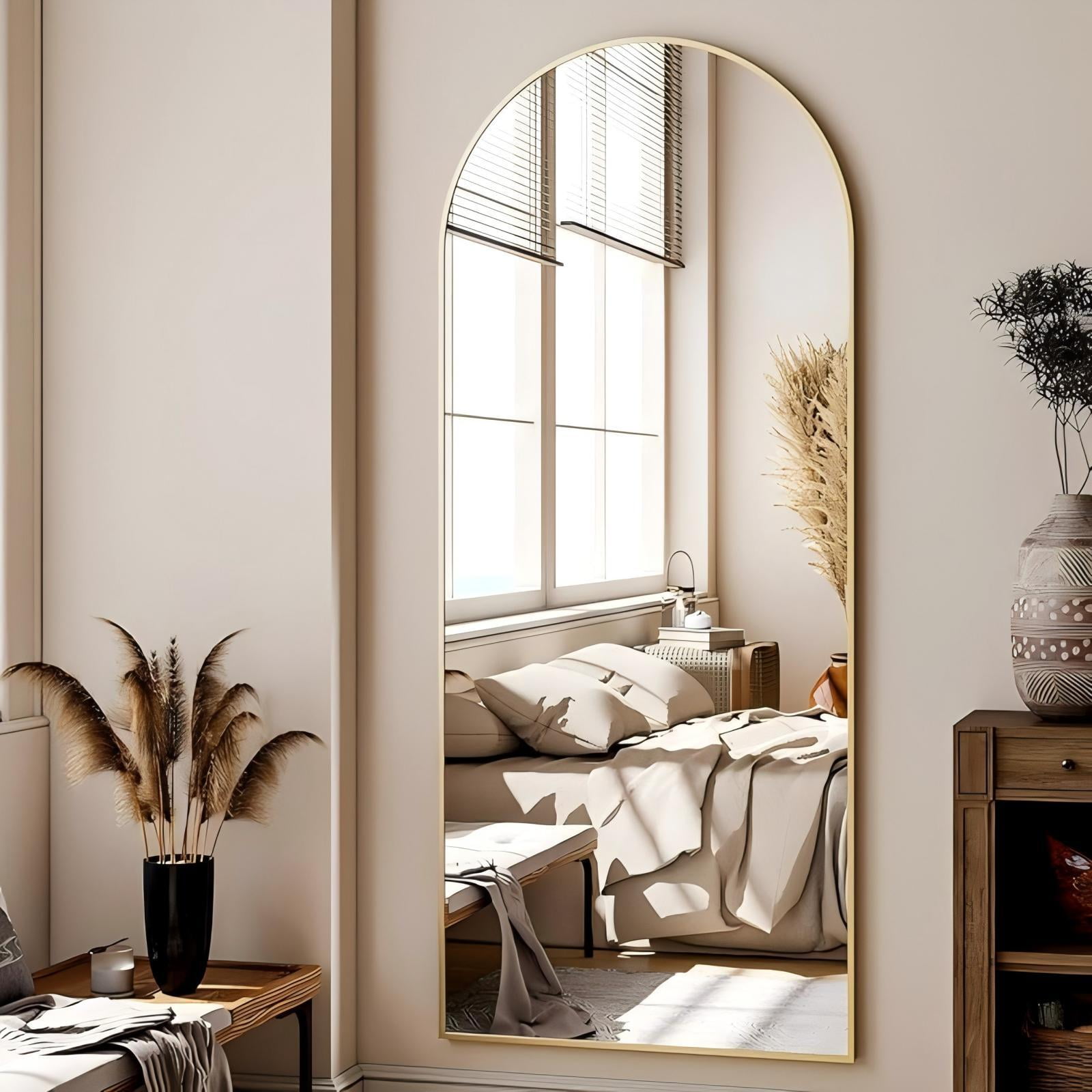 Lumora 68"x 22" Arch Full Body Mirror Full Length Mirror with Stand Modern ,Gold