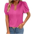 thumbnail image 7 of Annhoo Summer Puff Short Sleeve Shirts for Women Eyelet Tops V Neck Tunic Blouse Fashion Breathable Tunics, 7 of 7