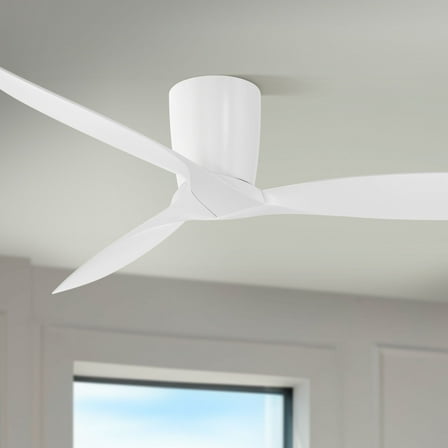 56" Casa Vieja Tre Matte White Indoor/Outdoor Hugger Ceiling Fan