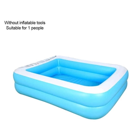 KOMOO Inflatable Swimming Pool Inflatable Swimming Pool Hand Pump Square Shape Thickened Durable Kids Adult Swimming Pool Outdoor Garden Backyard