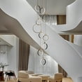 thumbnail image 4 of HOOMEDELIER Modern Foyer Chandeliers for High Ceilings LED Chandelier and Remote/App Control ,10-Light Dimmable Pendant Light with Adjustable Rings, 4 of 15