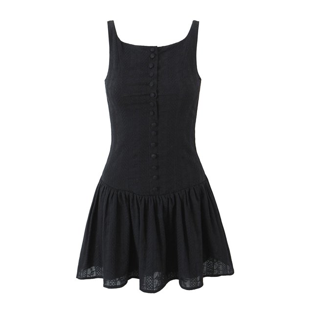Women Summer Sleeveless Button Up Cinch Waist Pleated Hem Backless Solid Color Mini Tank Dresses White
