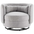 thumbnail image 7 of Armchair Swivel Accent Chair, Black Grey Gray, Fabric, Modern Contemporary, Living Lounge Cafe Room Hotel Lobby Hospitality, 7 of 7