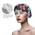 thumbnail image 4 of Kdxio Flowers ad Butterflies Print Shower Cap for Women,Elastic and Reusable,Double Waterproof Layers Bathing Hat, 4 of 9