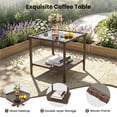 thumbnail image 4 of UDPATIO Balcony Furniture 5 Piece Patio Furniture Set, Outdoor Brown Wicker Chairs with Ottoman, Grey, 4 of 9