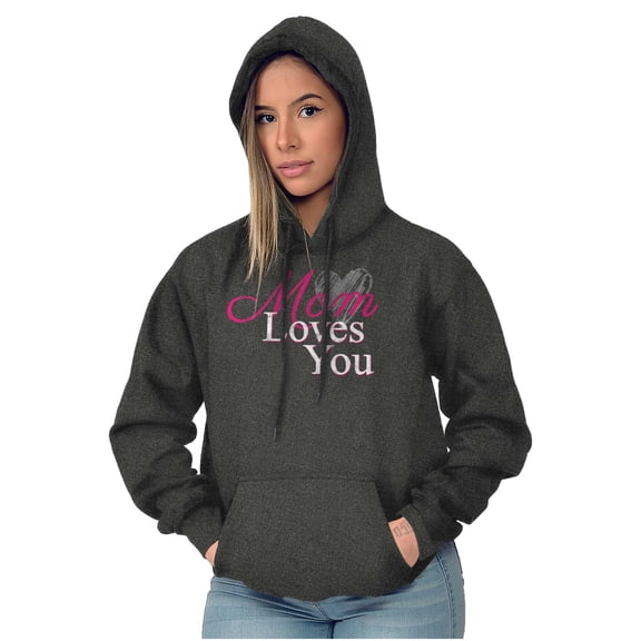 Mom Loves You Mothers Day Heart Hoodie Sweatshirt Women Brisco Brands 2X