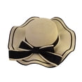 thumbnail image 2 of AirLoni Sun Hats For Women Bow Decor Wide Brim Straw Hat Sunshade UV Protection Panama Cap Beach Hat For Travel Beige,One Size, 2 of 4