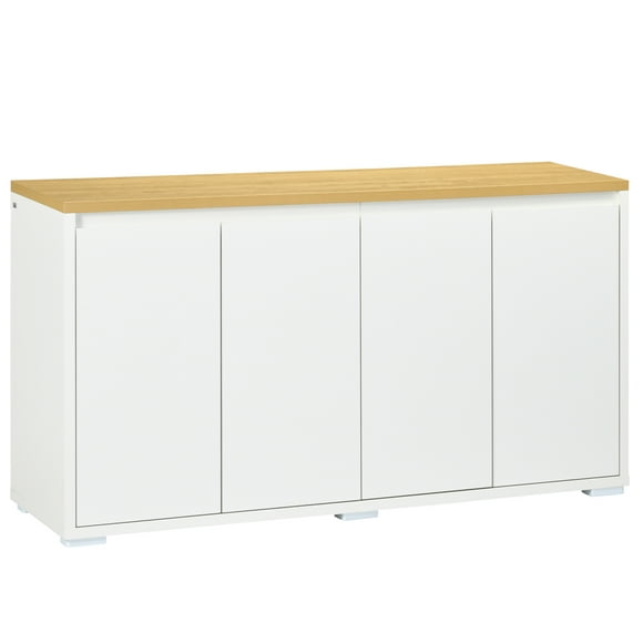 HOMCOM Storage Cabinet Sideboard Buffet Cabinet with Four Doors White